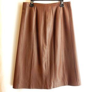 DONCASTER COLLECTION BROWN LEATHER SKIRT IN SIZE 2 (NEW W/ TAGS)